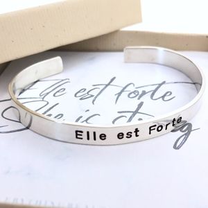 Elle Est Forte Cuff Bracelet Sterling Silver